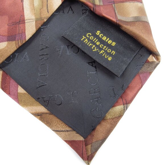 J. Garcia Vintage 2003 Tie 100% Silk Men's Classic Brown & Red Tones - Picture 6 of 12